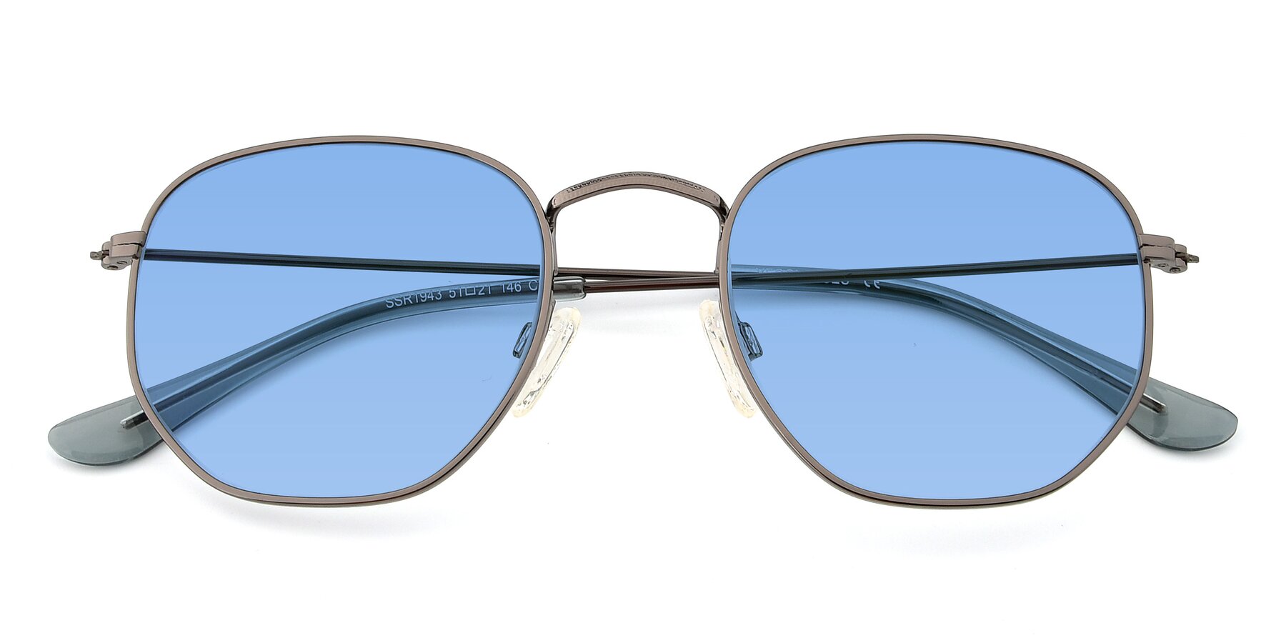 Folded Front of SSR1944 in Grey with Medium Blue Tinted Lenses