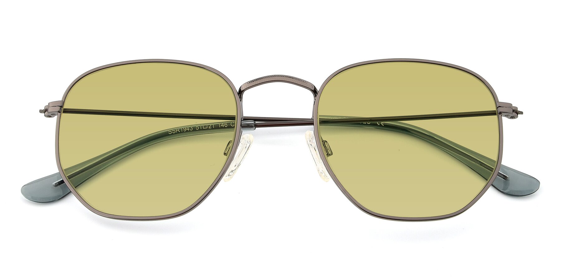 Folded Front of SSR1944 in Grey with Medium Champagne Tinted Lenses
