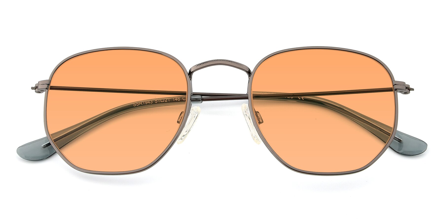 Folded Front of SSR1944 in Grey with Medium Orange Tinted Lenses