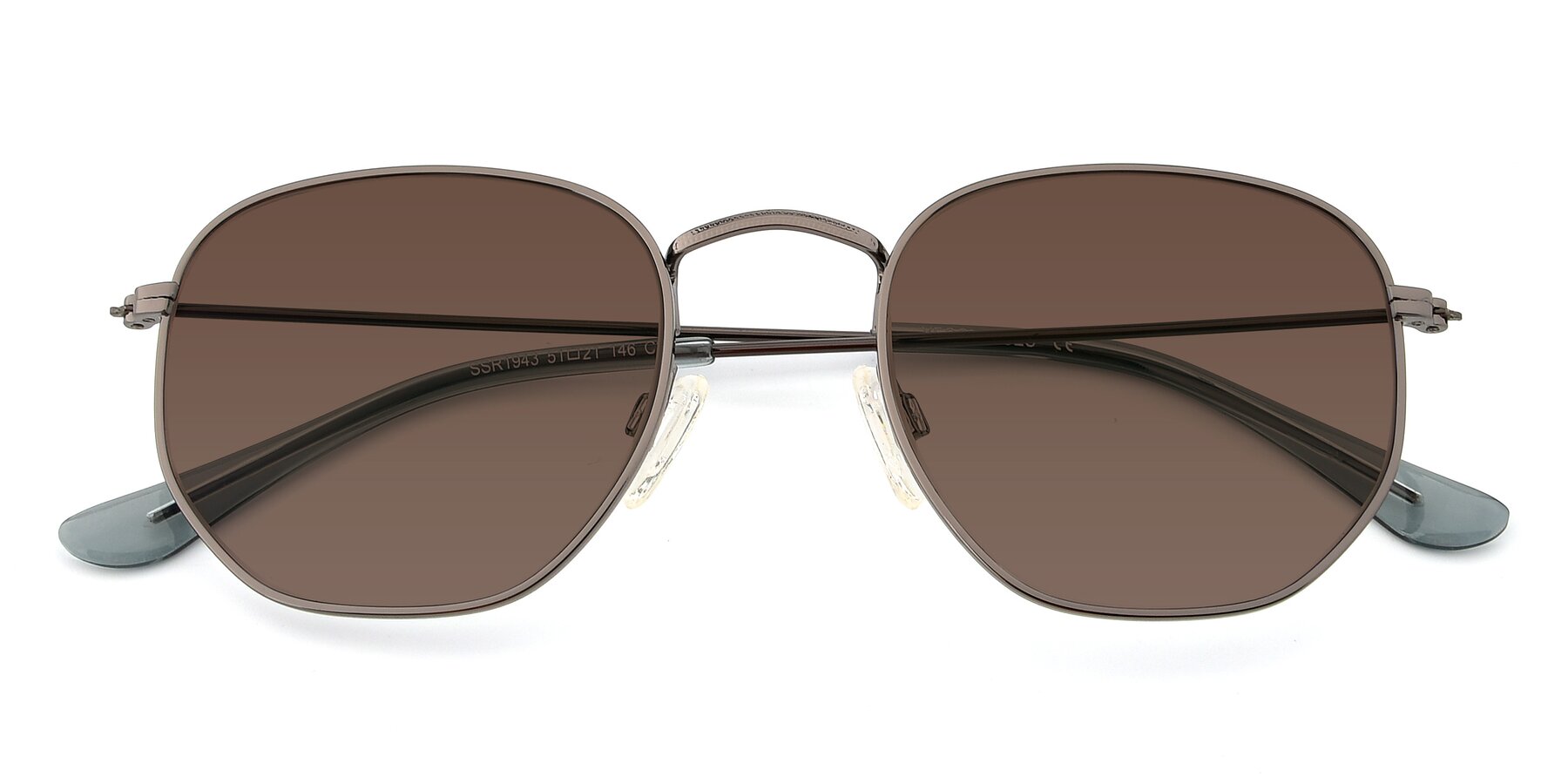 Folded Front of SSR1944 in Grey with Brown Tinted Lenses