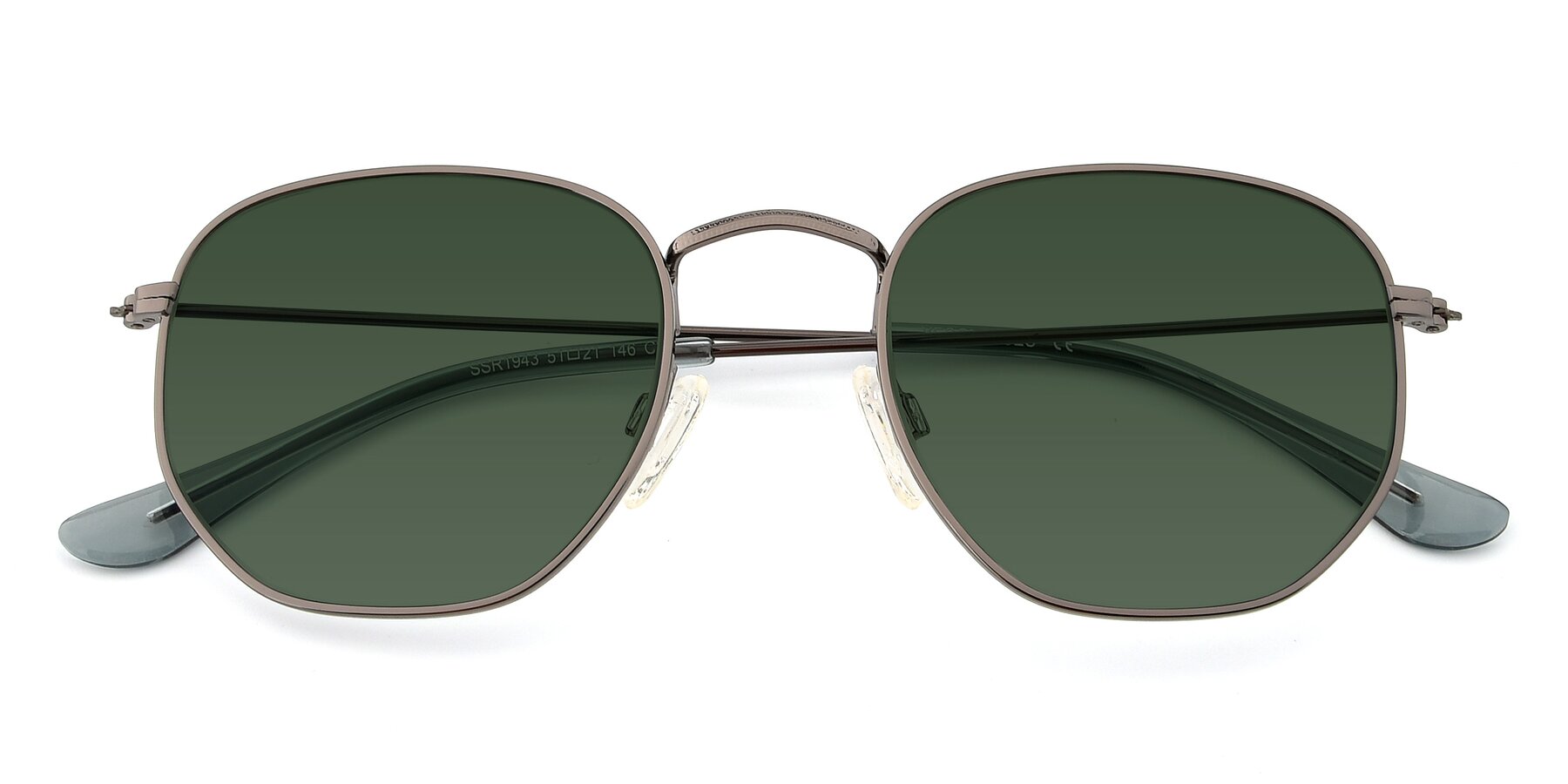 Folded Front of SSR1944 in Grey with Green Tinted Lenses