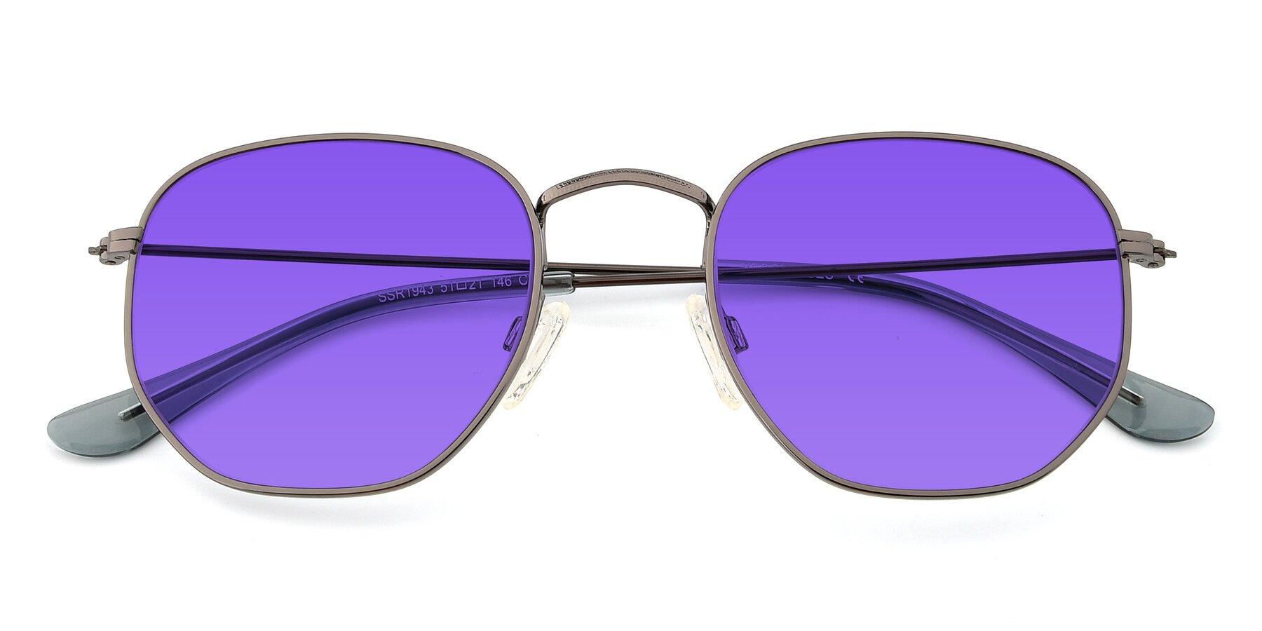 Folded Front of SSR1944 in Grey with Purple Tinted Lenses