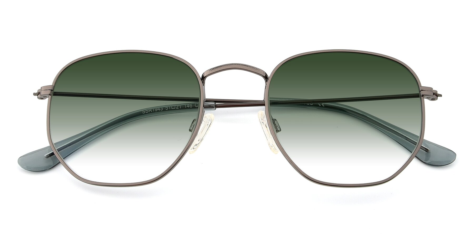 Folded Front of SSR1944 in Grey with Green Gradient Lenses
