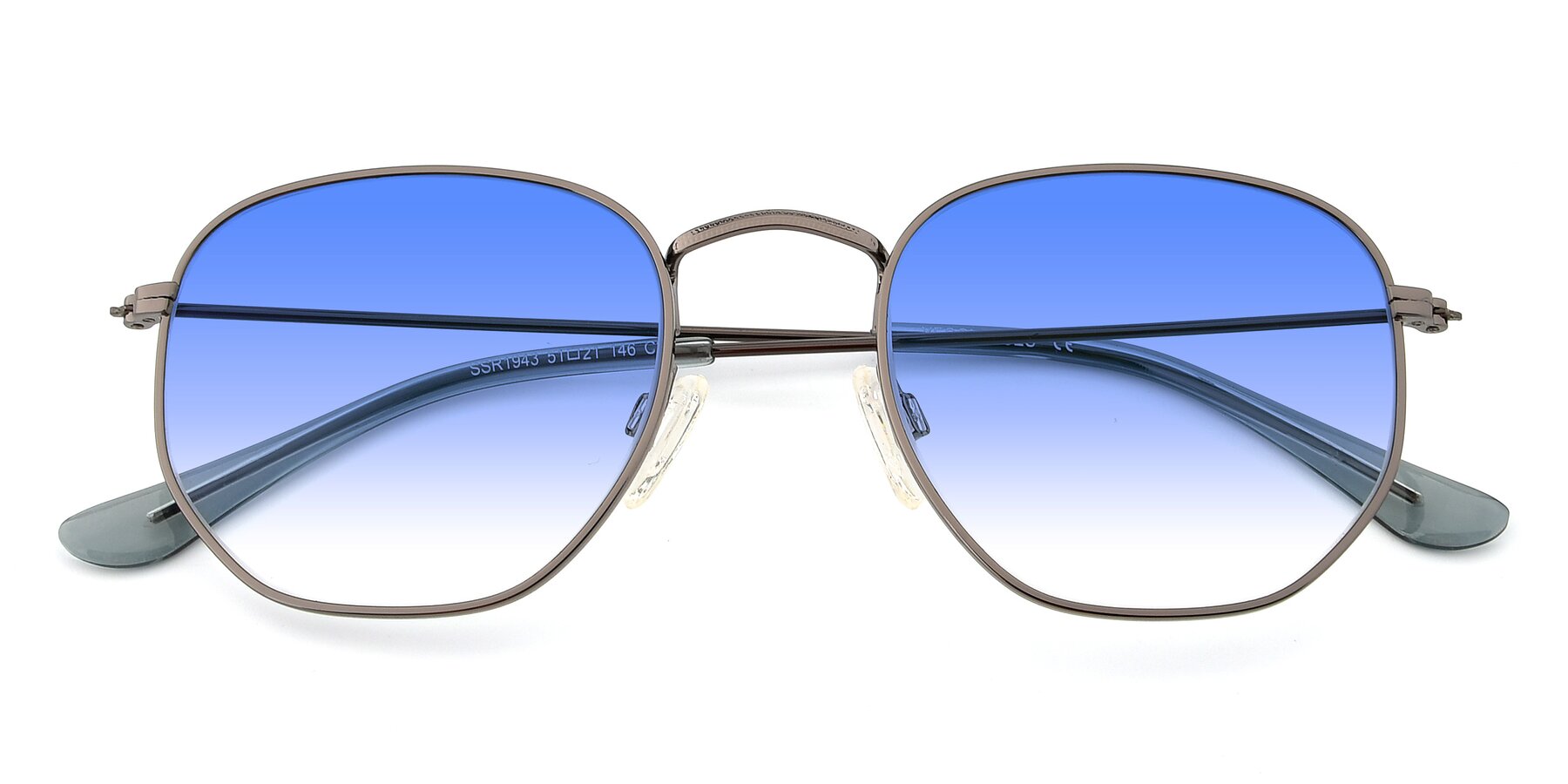 Folded Front of SSR1944 in Grey with Blue Gradient Lenses