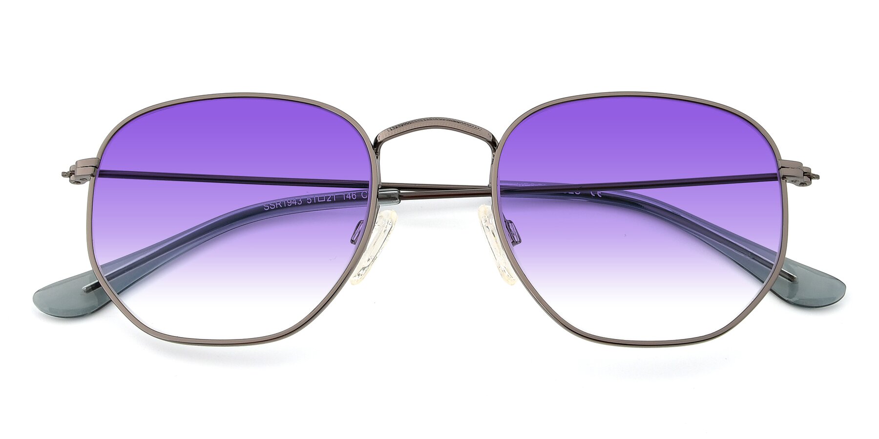 Folded Front of SSR1944 in Grey with Purple Gradient Lenses