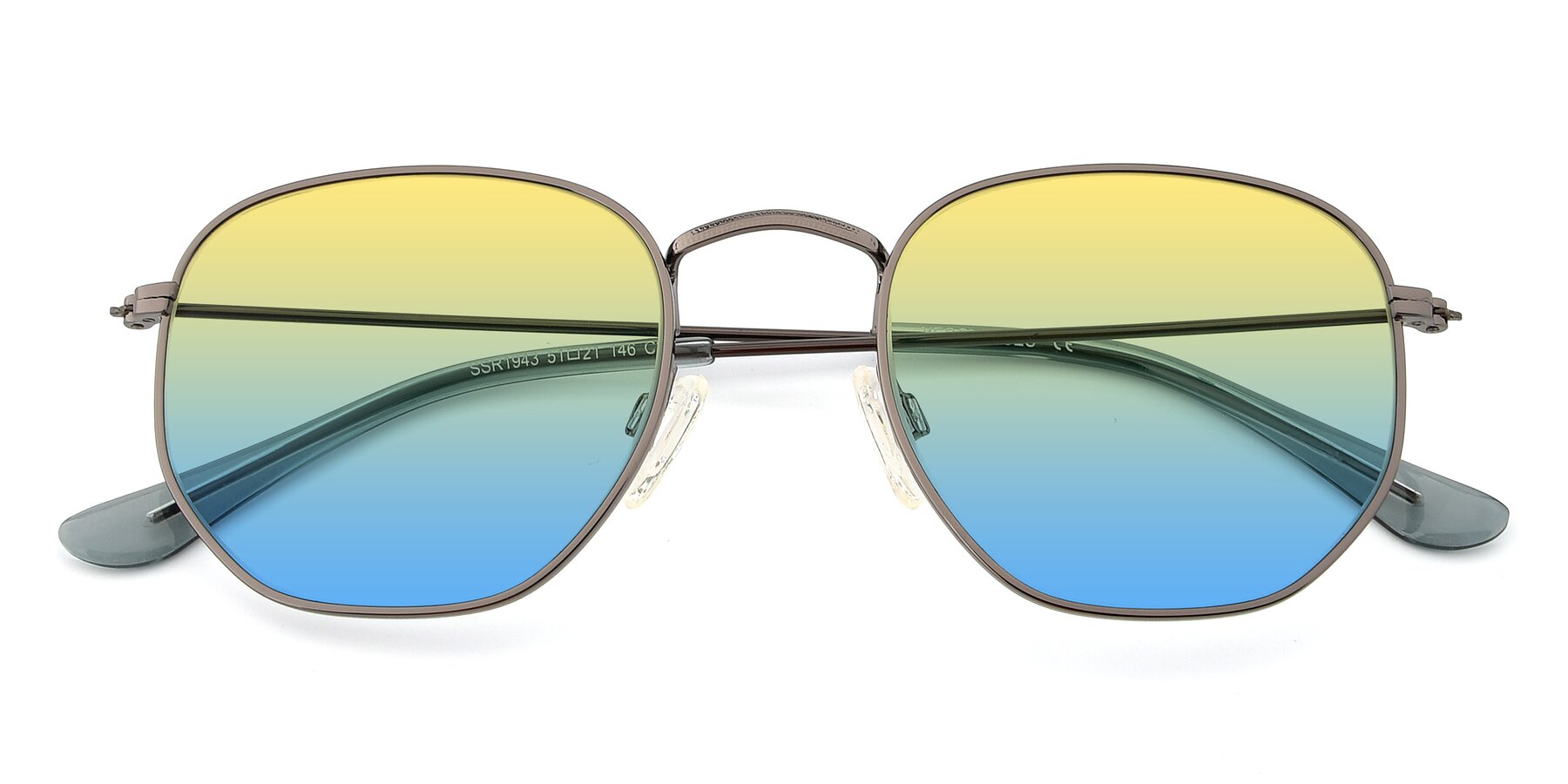 Folded Front of SSR1944 in Grey with Yellow / Blue Gradient Lenses