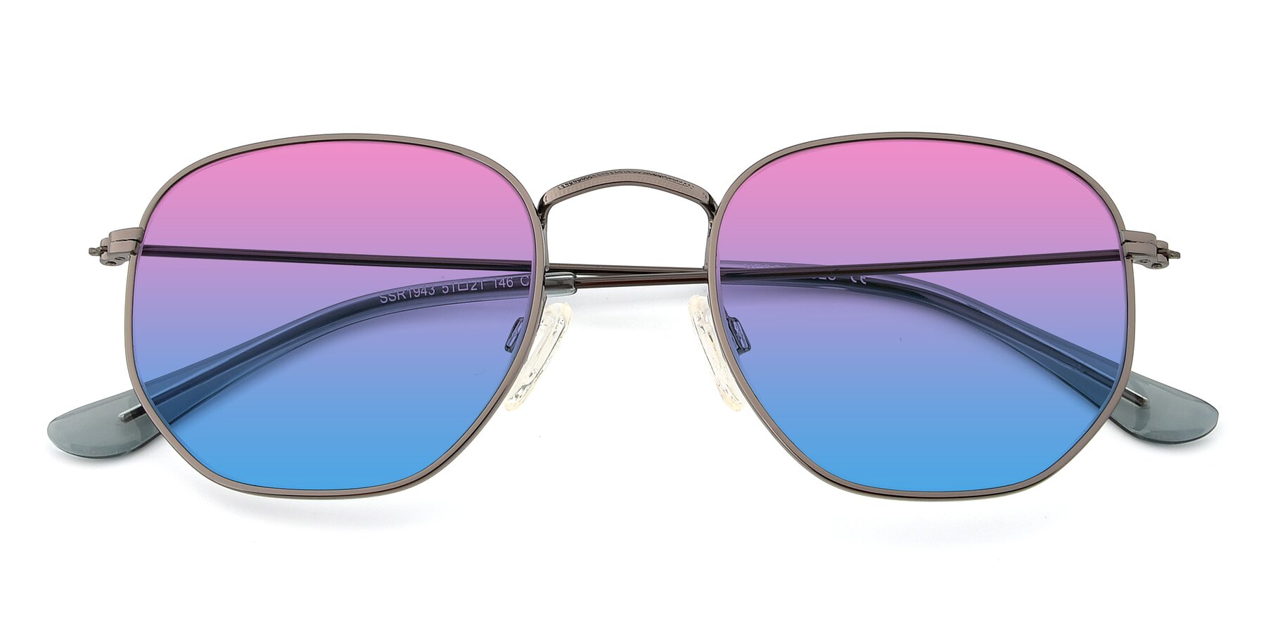 Folded Front of SSR1944 in Grey with Pink / Blue Gradient Lenses