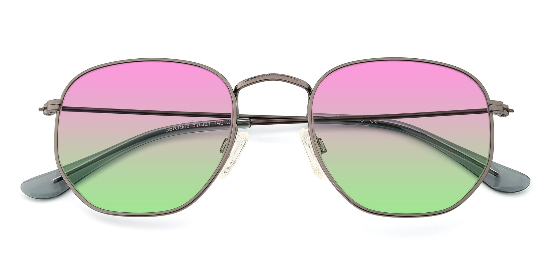 Folded Front of SSR1944 in Grey with Pink / Green Gradient Lenses