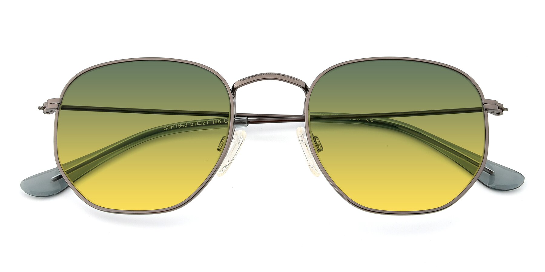 Folded Front of SSR1944 in Grey with Green / Yellow Gradient Lenses