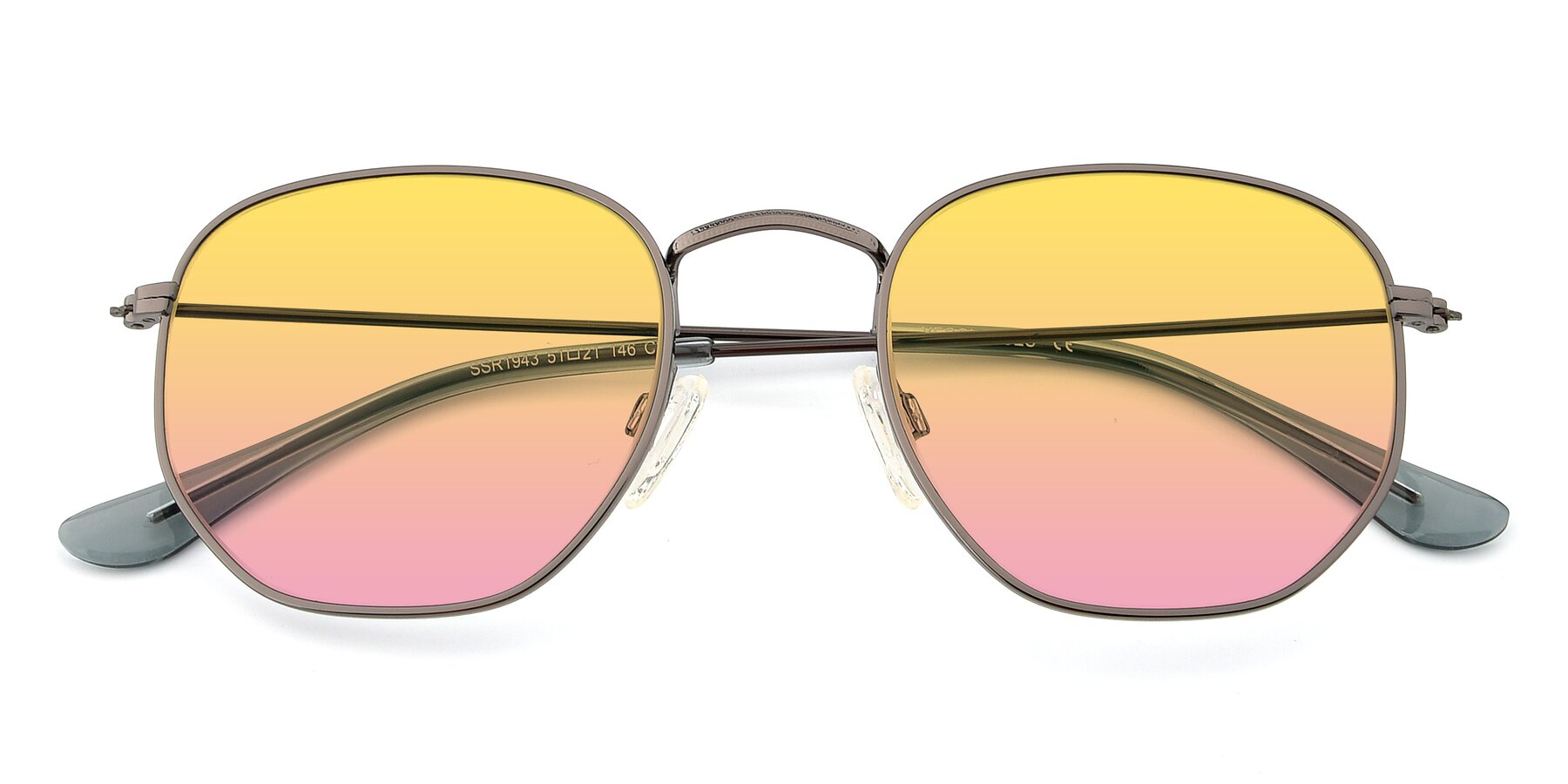 Folded Front of SSR1944 in Grey with Yellow / Pink Gradient Lenses