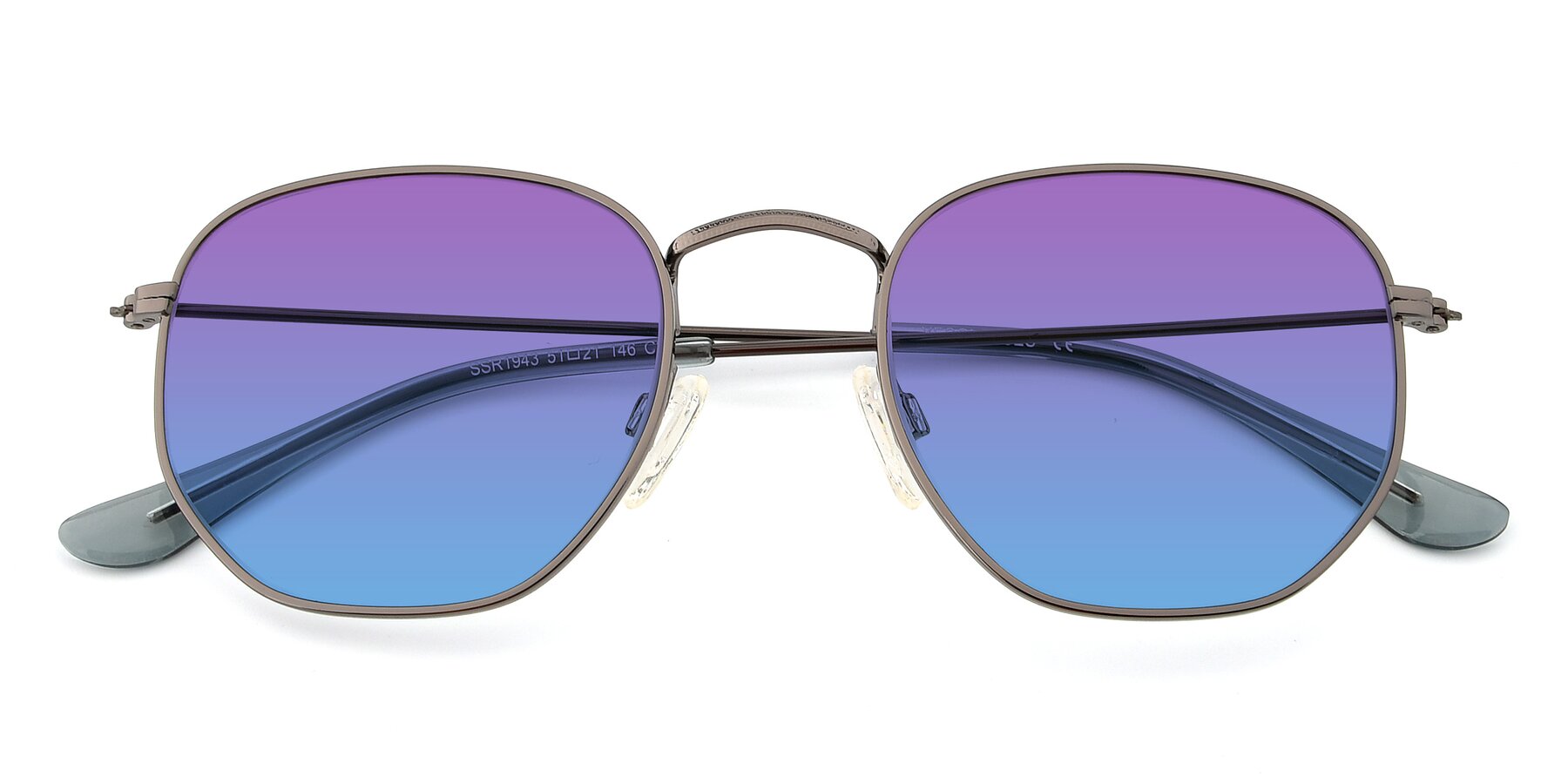 Folded Front of SSR1944 in Grey with Purple / Blue Gradient Lenses