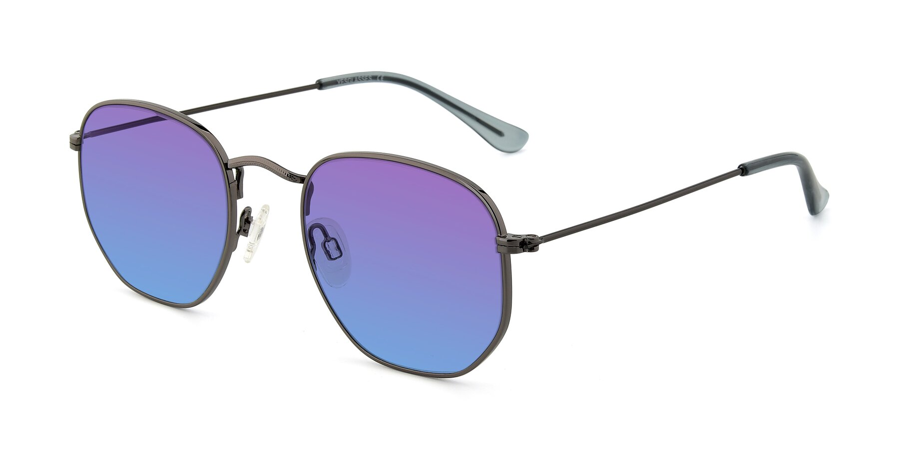 Angle of SSR1944 in Grey with Purple / Blue Gradient Lenses