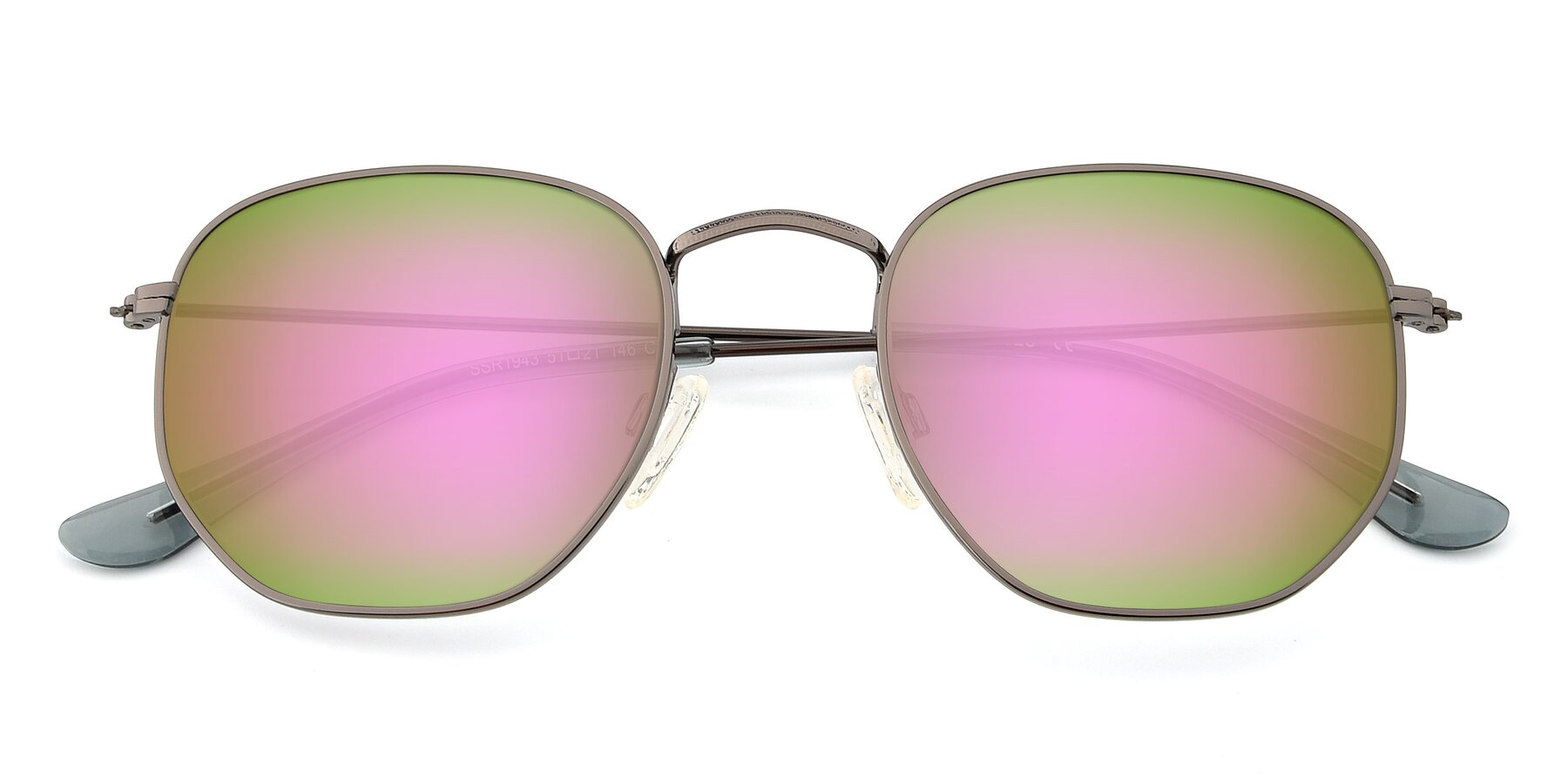 Folded Front of SSR1944 in Grey with Pink Mirrored Lenses