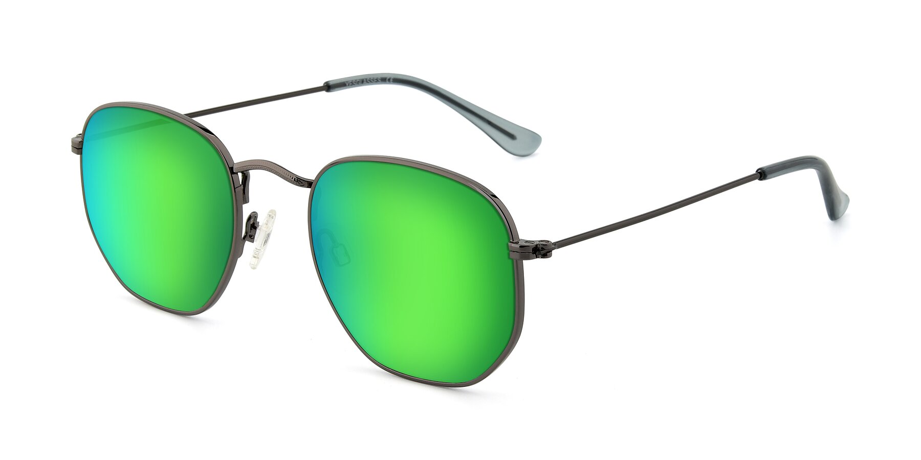 Angle of SSR1944 in Grey with Green Mirrored Lenses