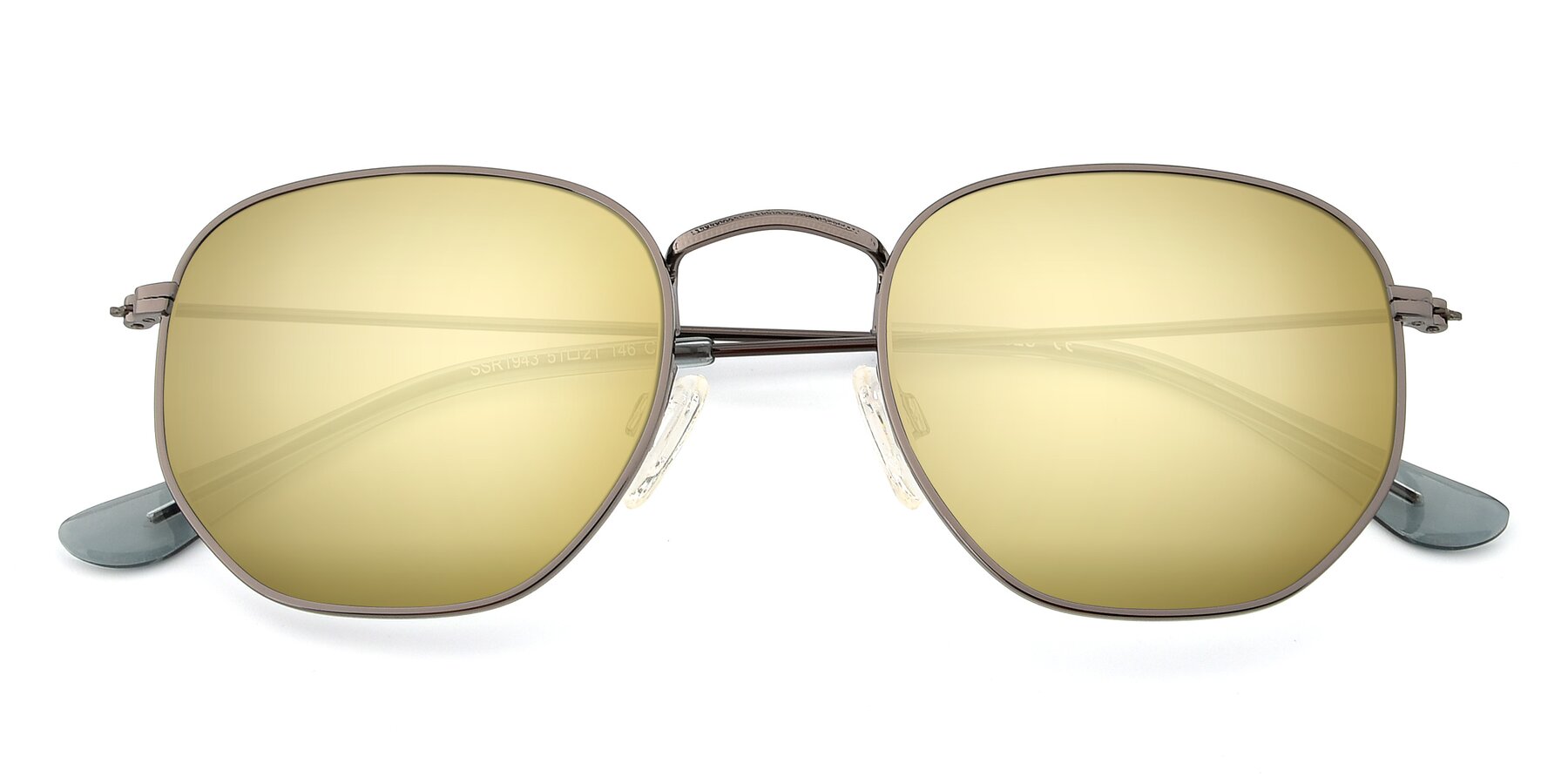 Folded Front of SSR1944 in Grey with Gold Mirrored Lenses