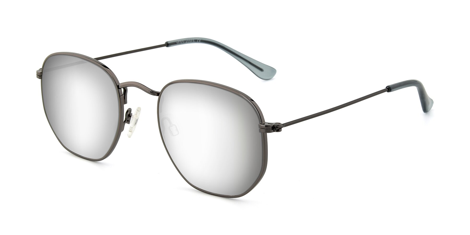 Angle of SSR1944 in Grey with Silver Mirrored Lenses