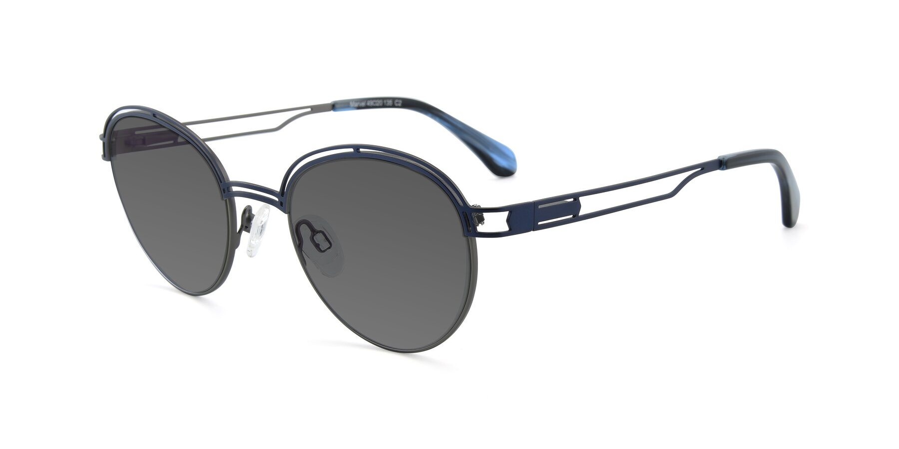 Angle of Marvel in Blue-Gunmetal with Medium Gray Tinted Lenses