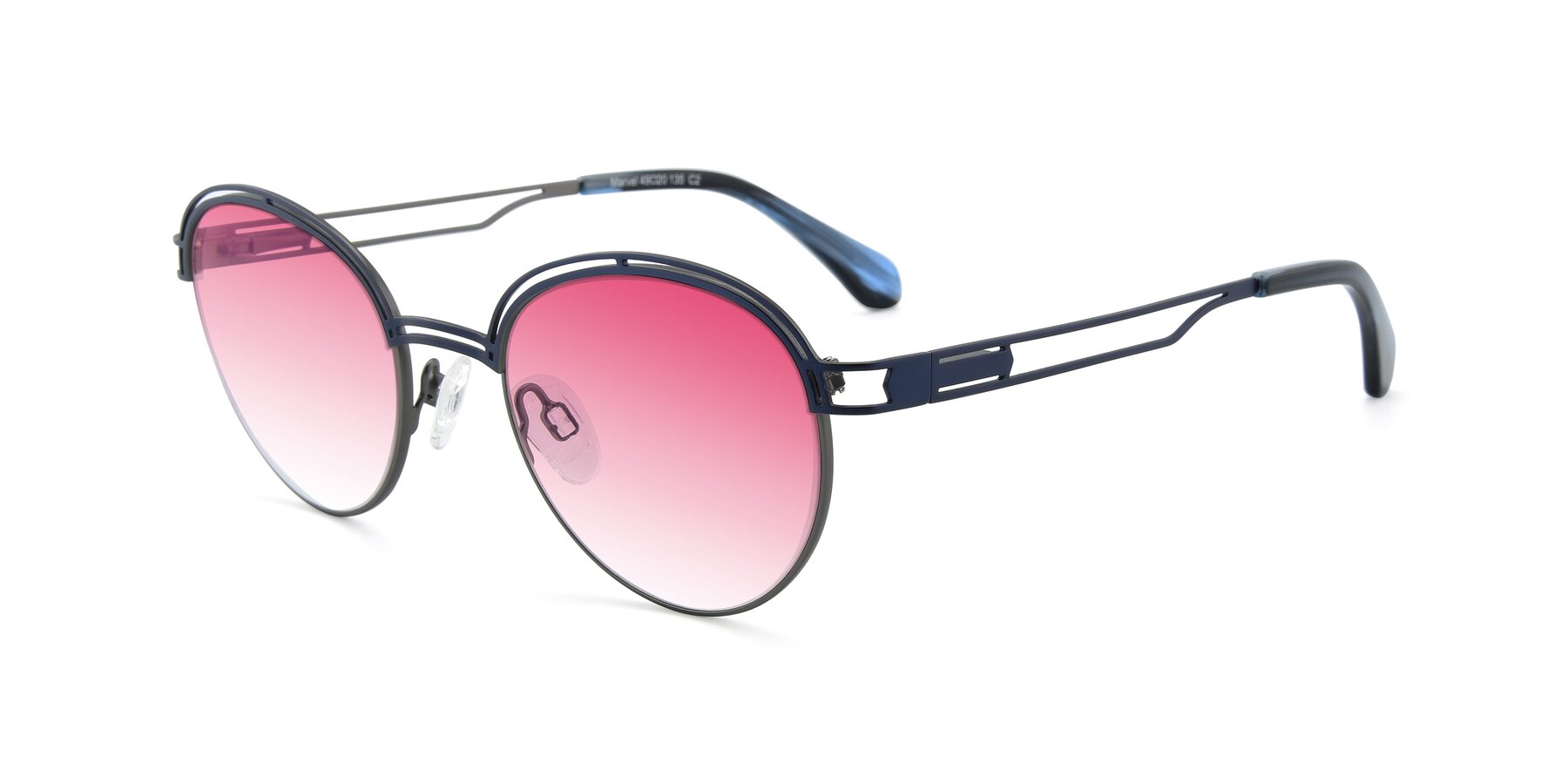 Angle of Marvel in Blue-Gunmetal with Pink Gradient Lenses