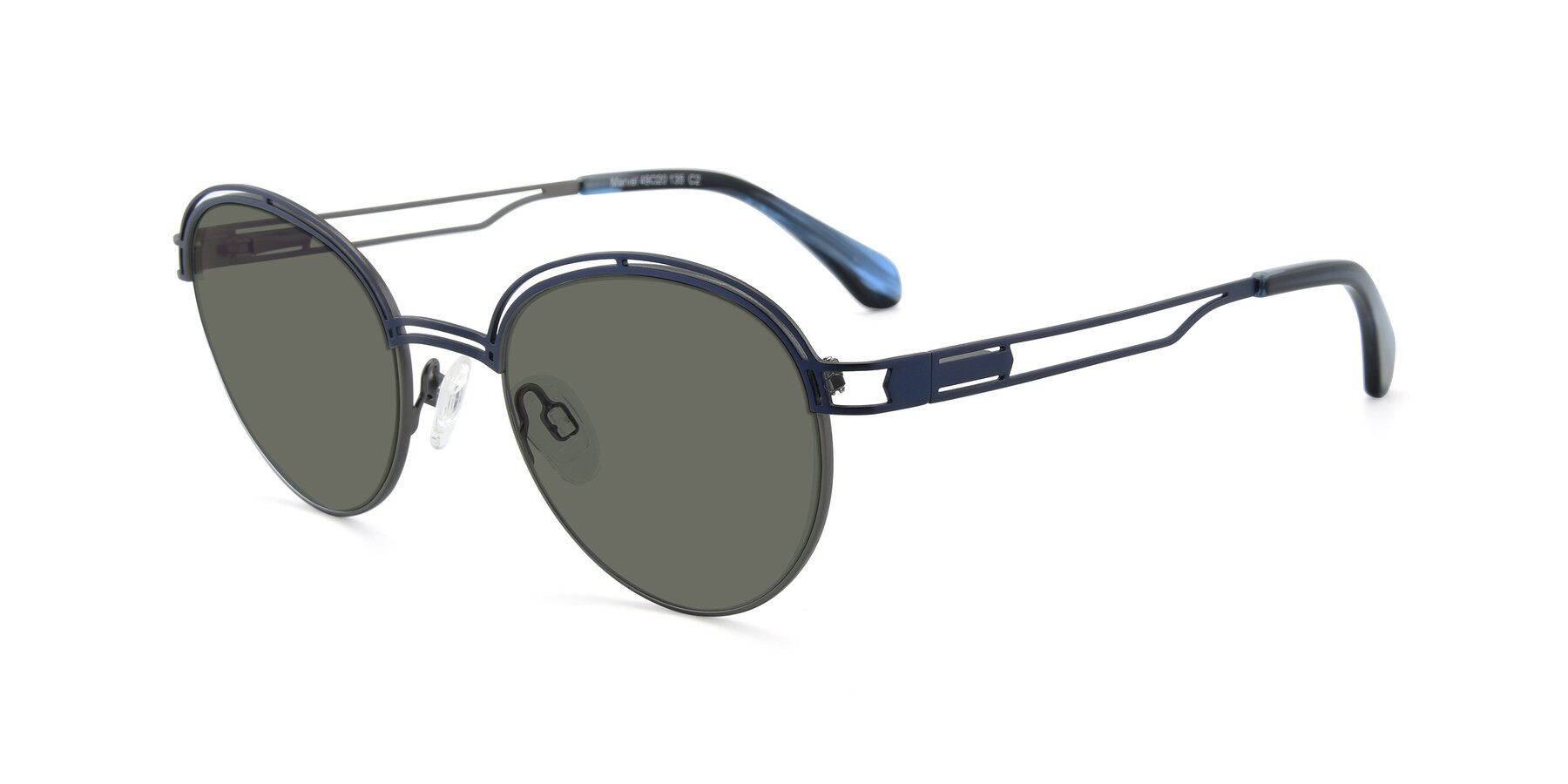 Angle of Marvel in Blue-Gunmetal with Gray Polarized Lenses
