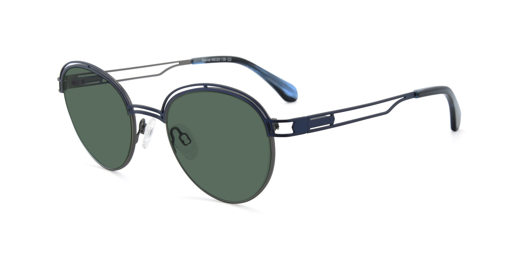 Angle of Marvel in Blue-Gunmetal with Green Polarized Lenses