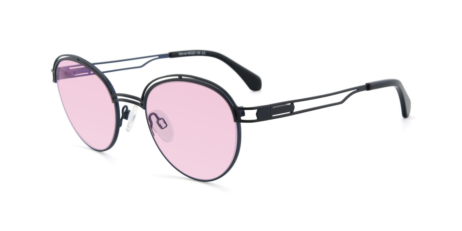 Angle of Marvel in Black-Blue with Light Pink Tinted Lenses