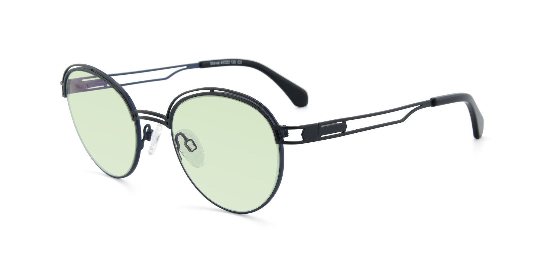 Angle of Marvel in Black-Blue with Light Green Tinted Lenses