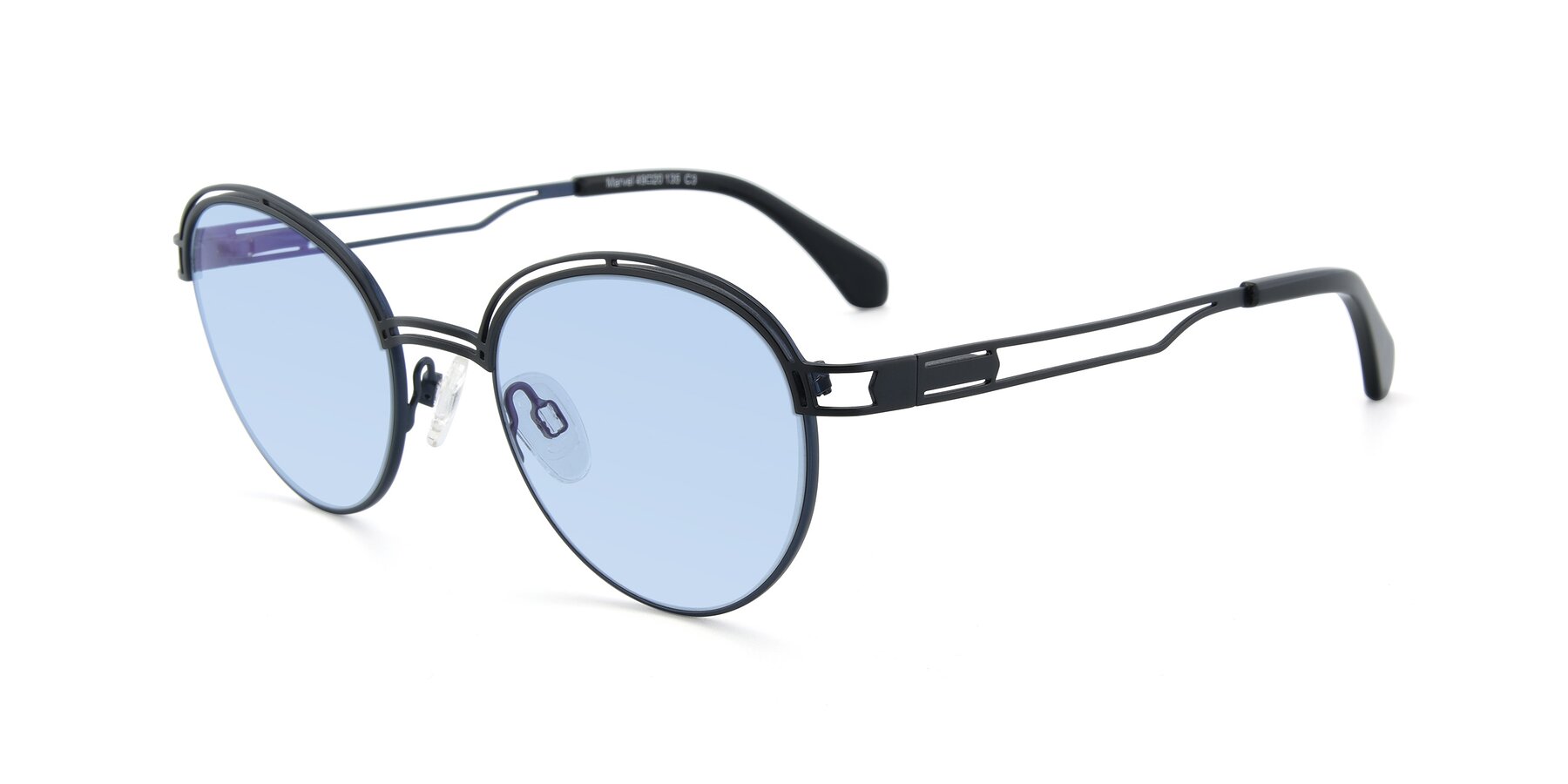Angle of Marvel in Black-Blue with Light Blue Tinted Lenses