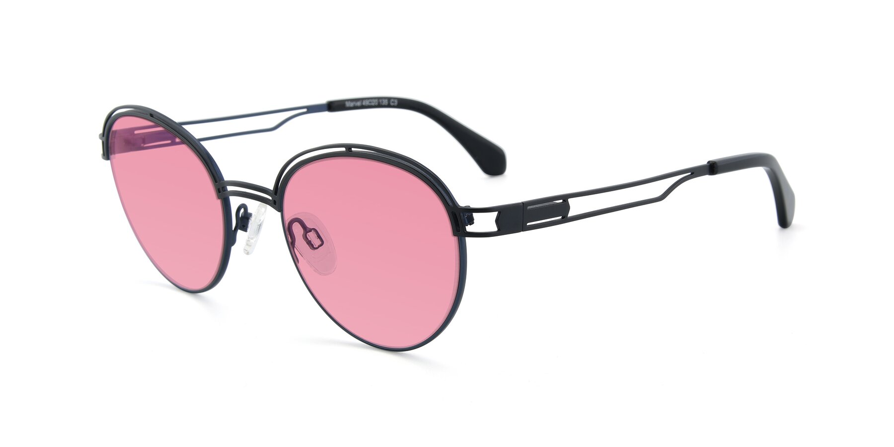 Angle of Marvel in Black-Blue with Pink Tinted Lenses