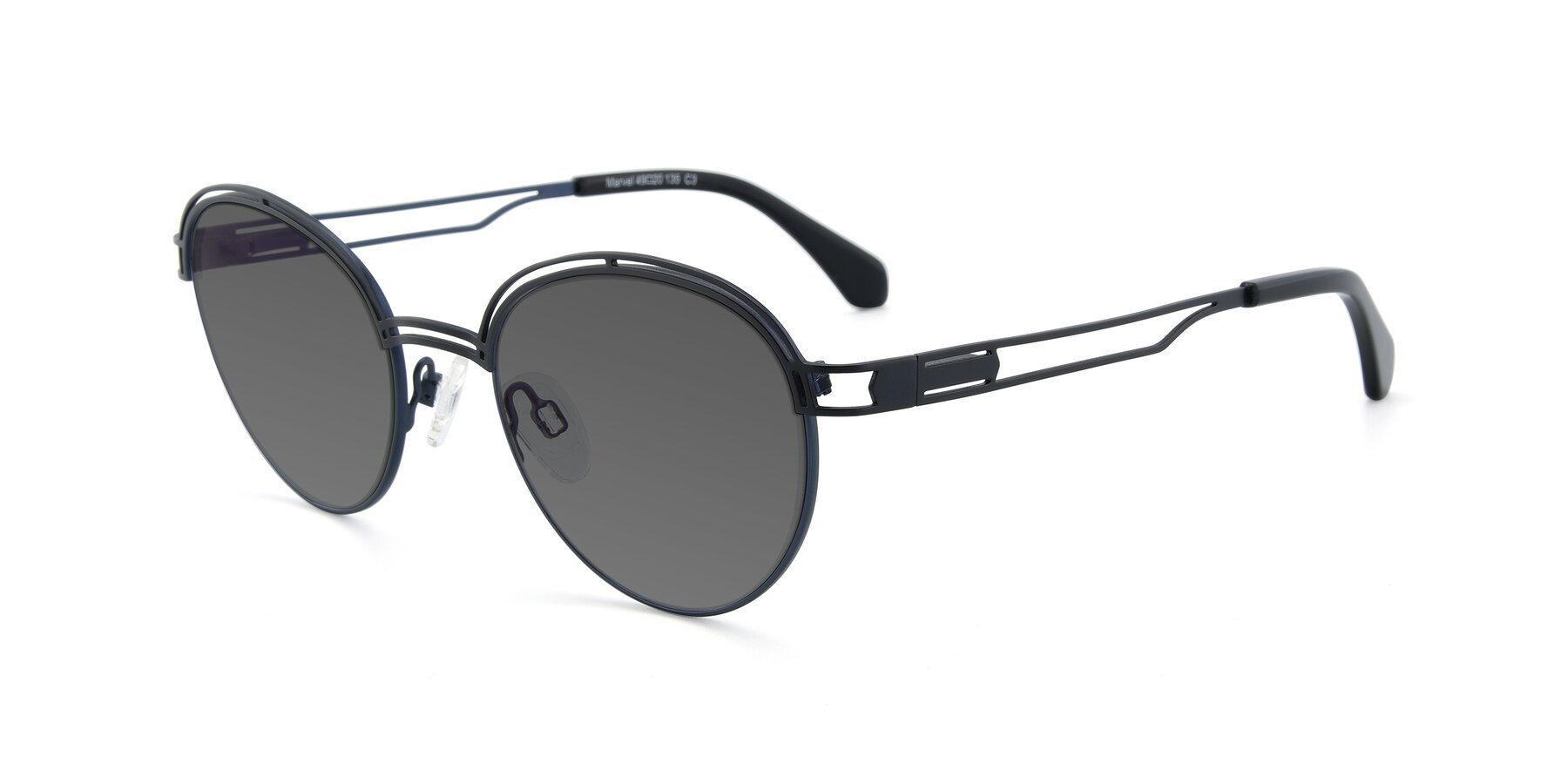 Angle of Marvel in Black-Blue with Medium Gray Tinted Lenses