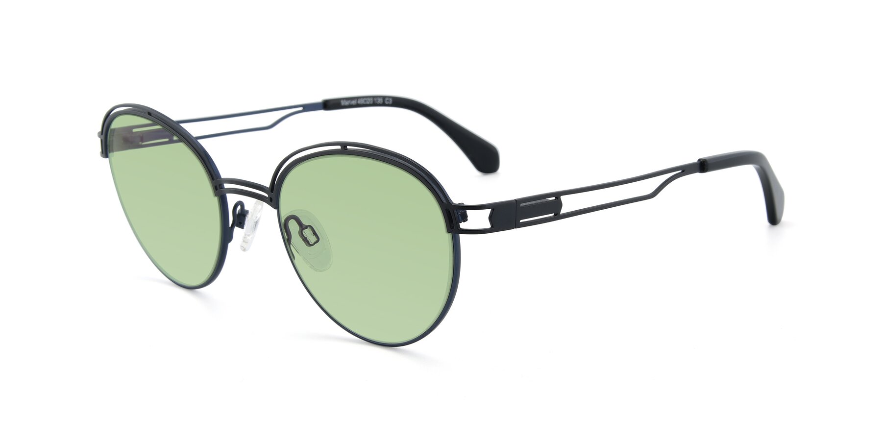 Angle of Marvel in Black-Blue with Medium Green Tinted Lenses