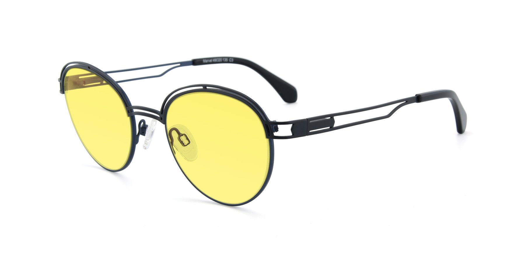 Angle of Marvel in Black-Blue with Medium Yellow Tinted Lenses