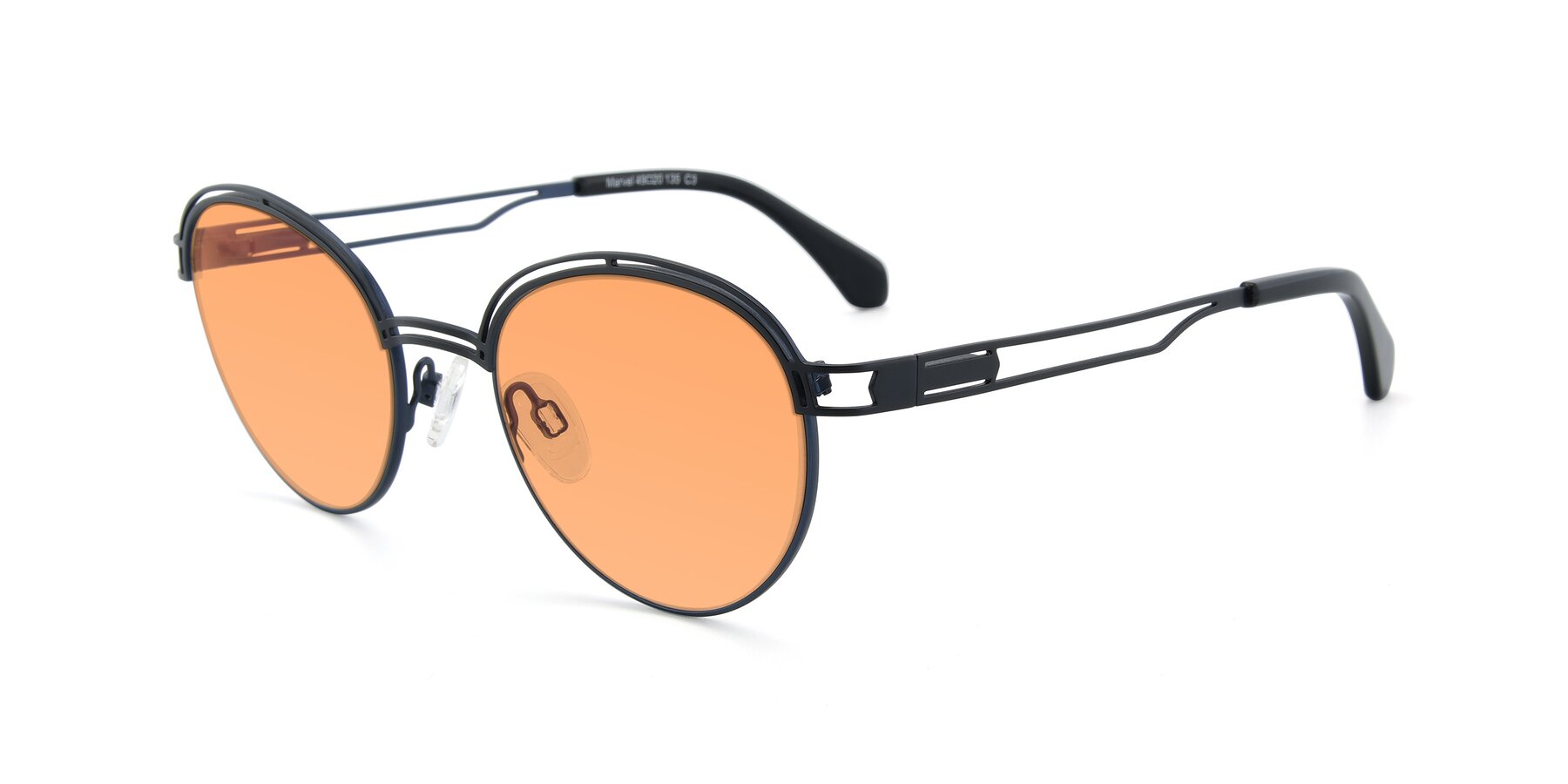Angle of Marvel in Black-Blue with Medium Orange Tinted Lenses