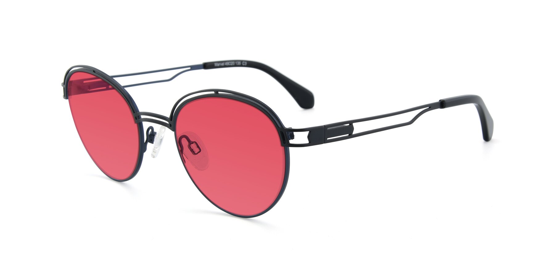 Angle of Marvel in Black-Blue with Red Tinted Lenses