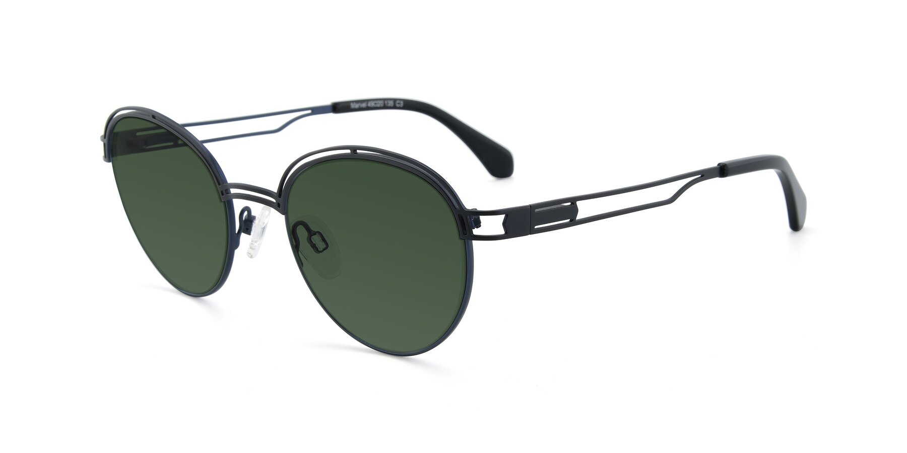 Angle of Marvel in Black-Blue with Green Tinted Lenses