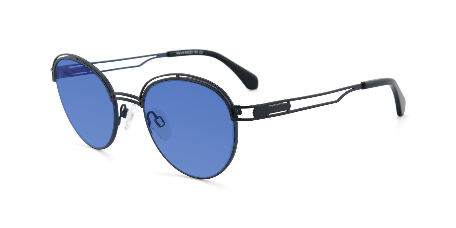 Angle of Marvel in Black-Blue with Blue Tinted Lenses