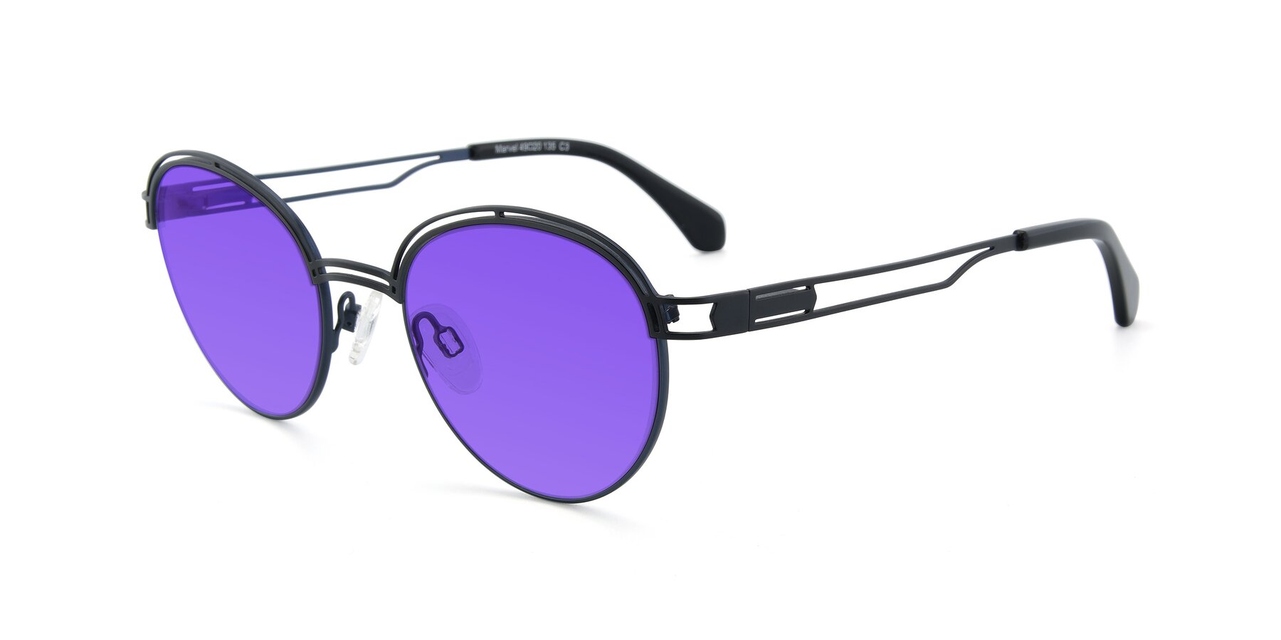 Angle of Marvel in Black-Blue with Purple Tinted Lenses