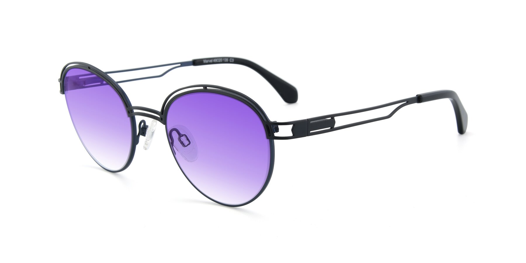 Angle of Marvel in Black-Blue with Purple Gradient Lenses