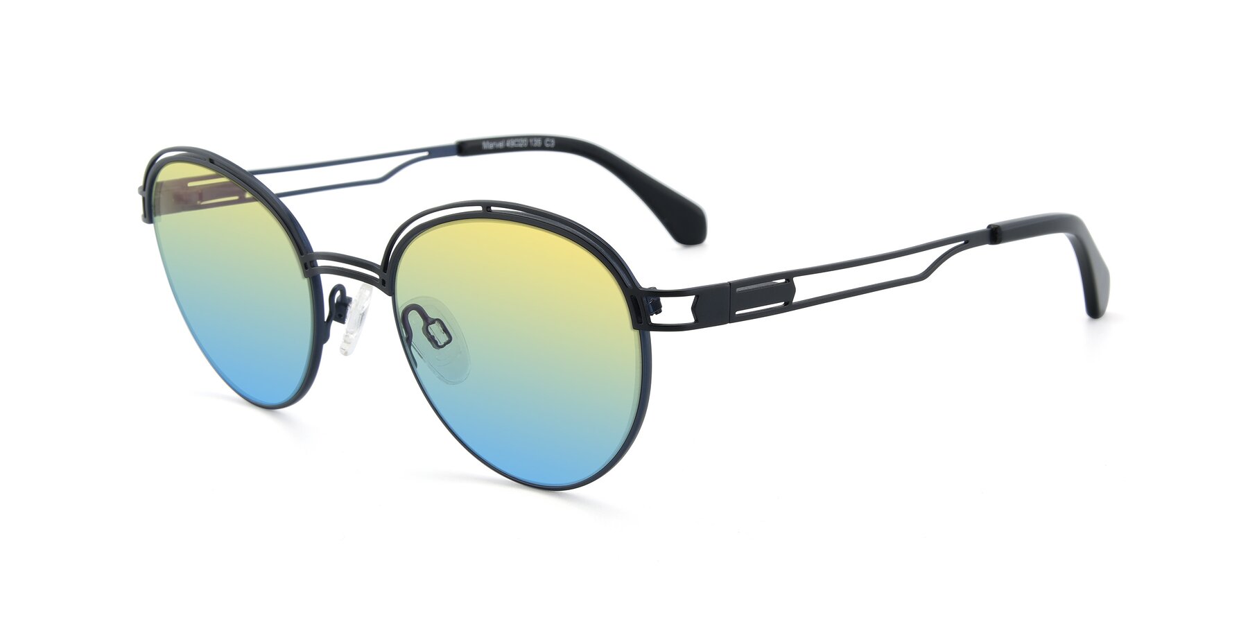 Angle of Marvel in Black-Blue with Yellow / Blue Gradient Lenses