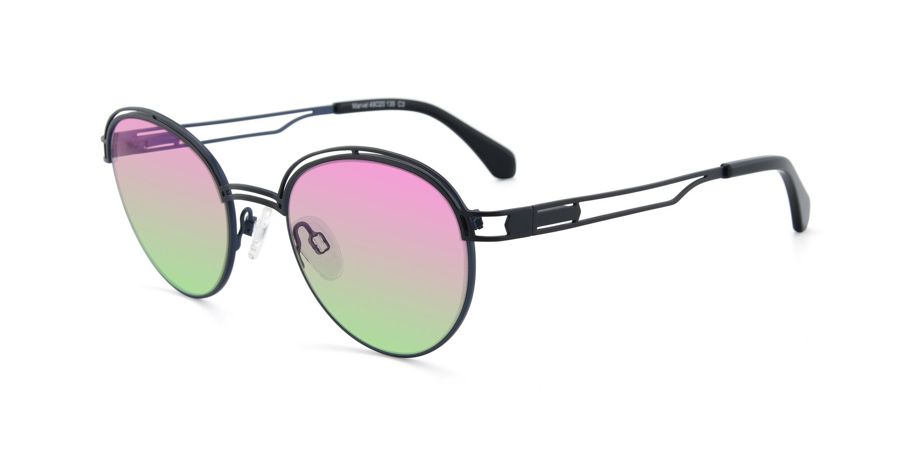 Angle of Marvel in Black-Blue with Pink / Green Gradient Lenses