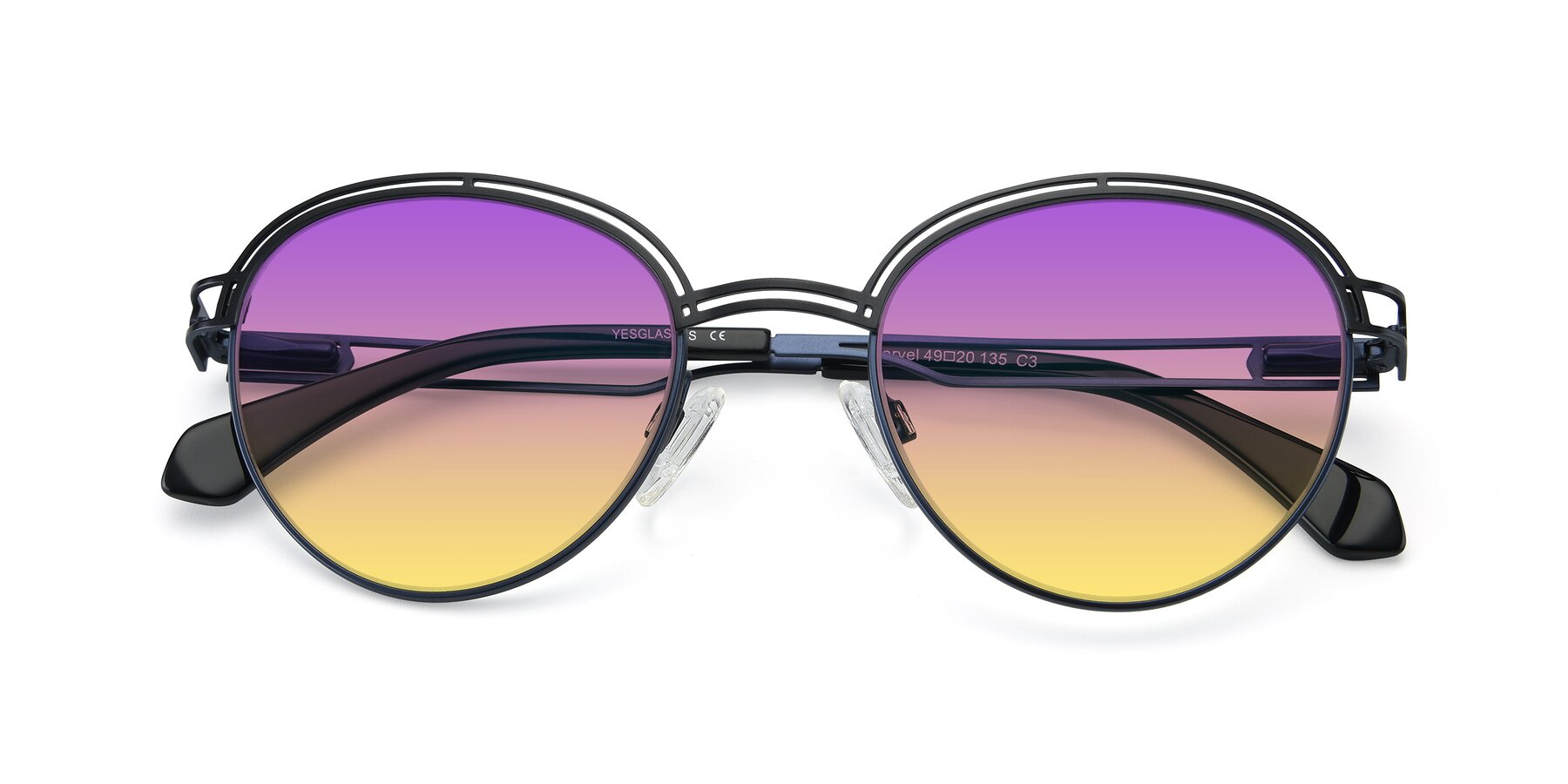 Folded Front of Marvel in Black-Blue with Purple / Yellow Gradient Lenses