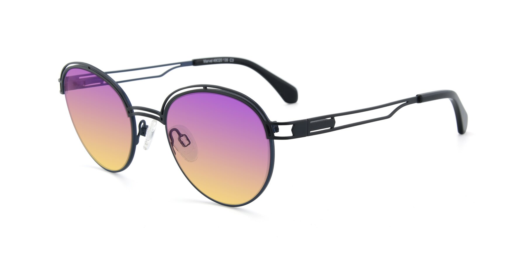 Angle of Marvel in Black-Blue with Purple / Yellow Gradient Lenses