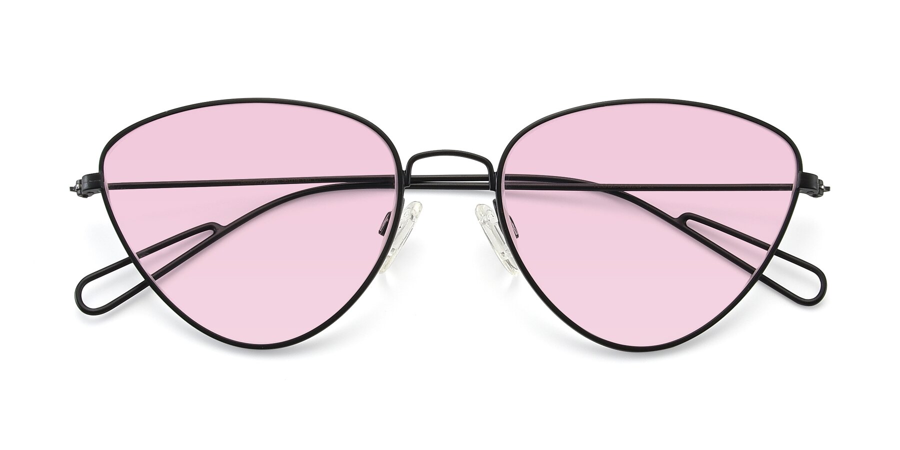 Folded Front of Butterfly Effect in Black with Light Pink Tinted Lenses