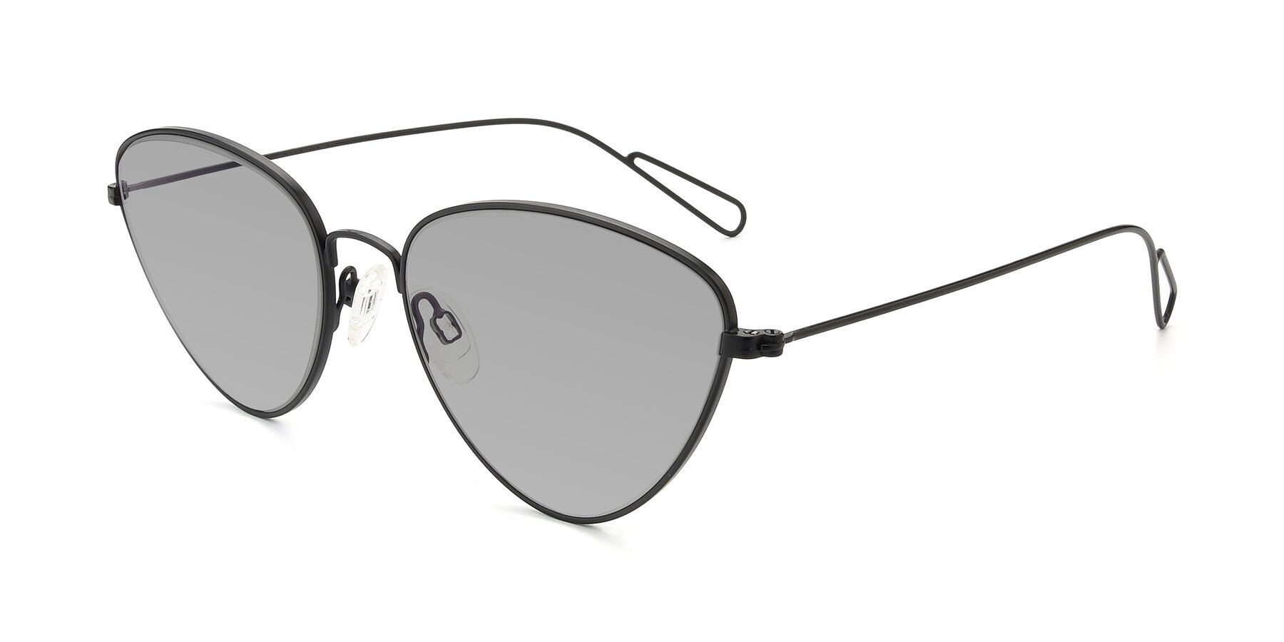 Angle of Butterfly Effect in Black with Light Gray Tinted Lenses