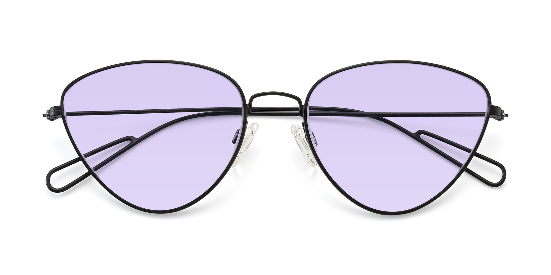Folded Front of Butterfly Effect in Black with Light Purple Tinted Lenses