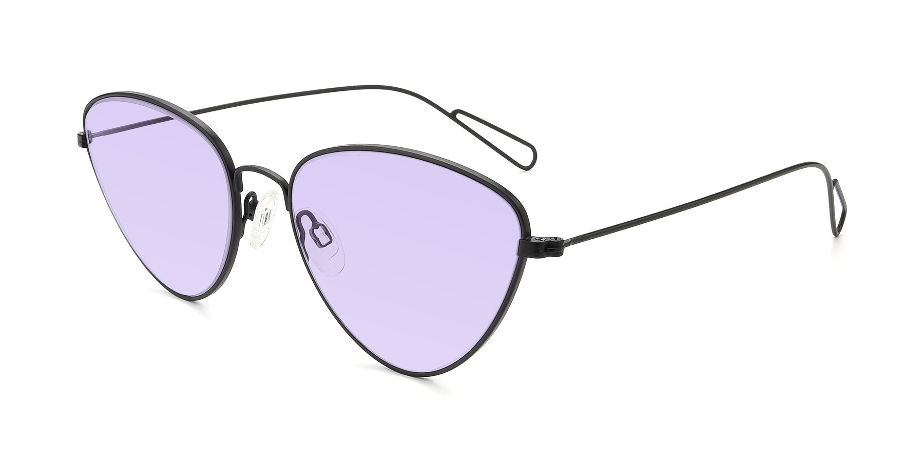 Angle of Butterfly Effect in Black with Light Purple Tinted Lenses