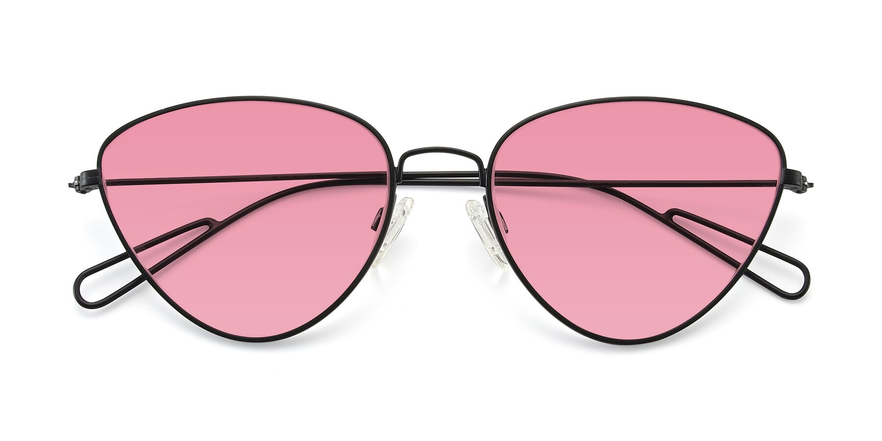 Folded Front of Butterfly Effect in Black with Pink Tinted Lenses