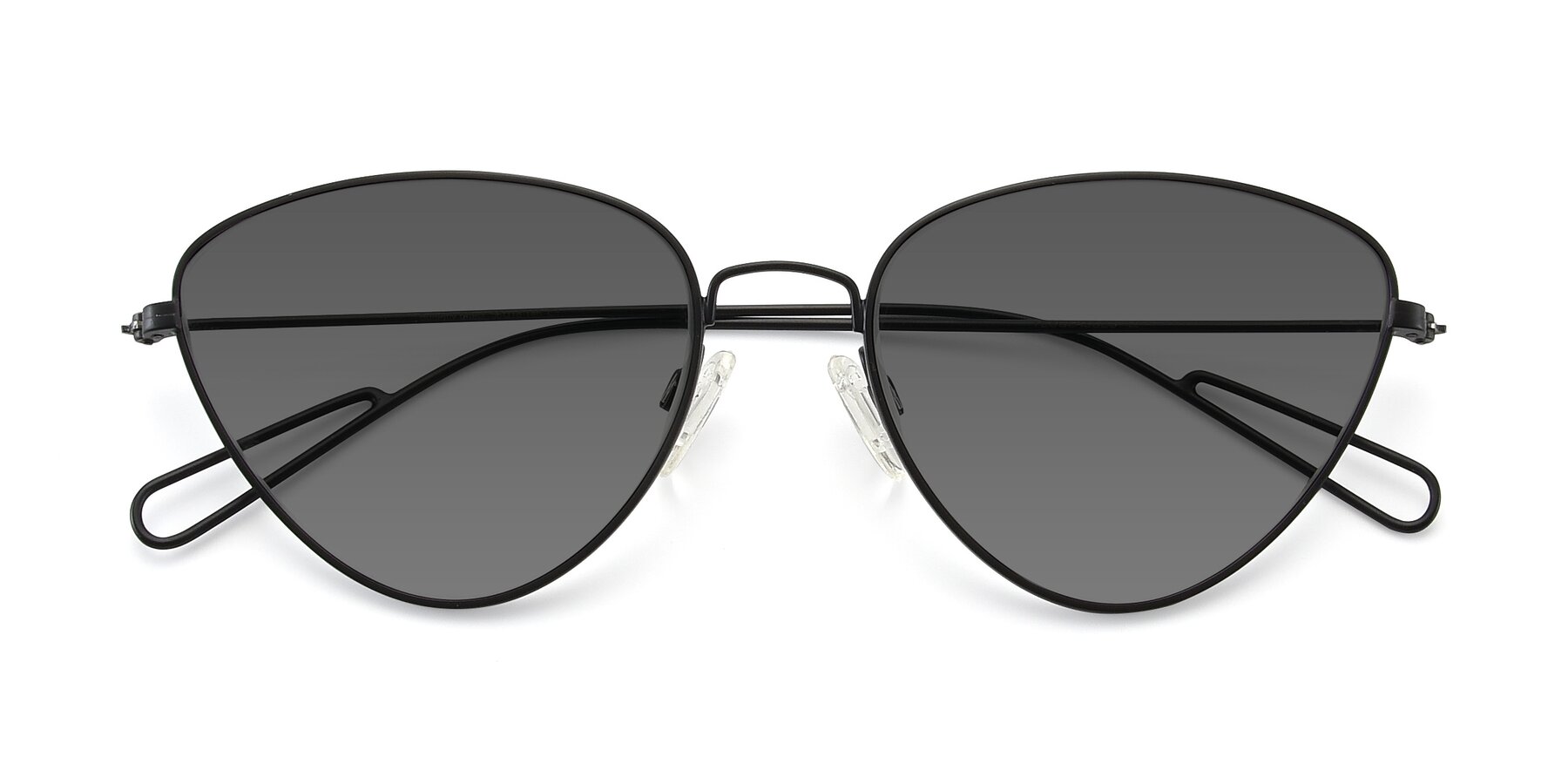 Folded Front of Butterfly Effect in Black with Medium Gray Tinted Lenses