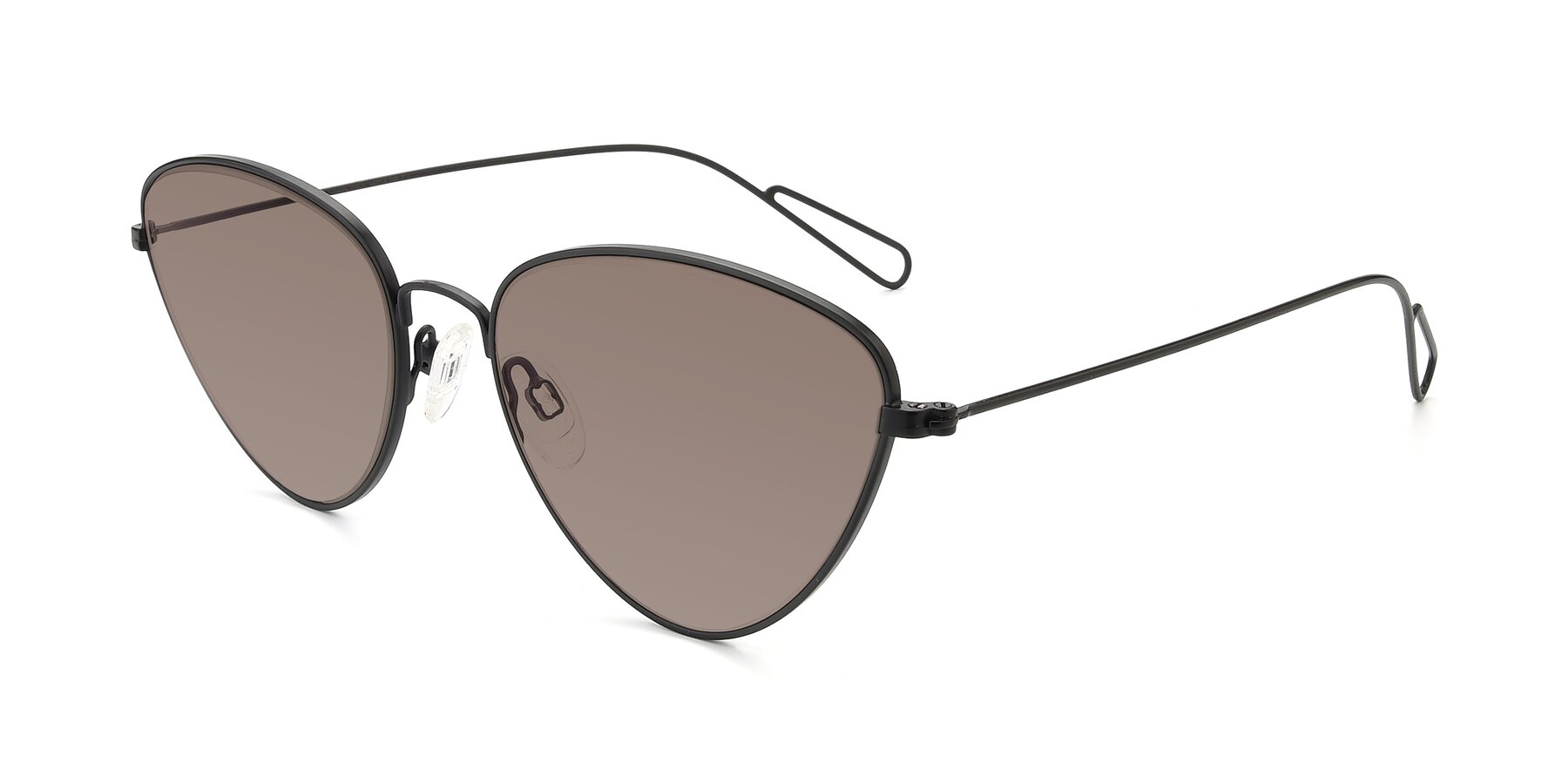 Angle of Butterfly Effect in Black with Medium Brown Tinted Lenses