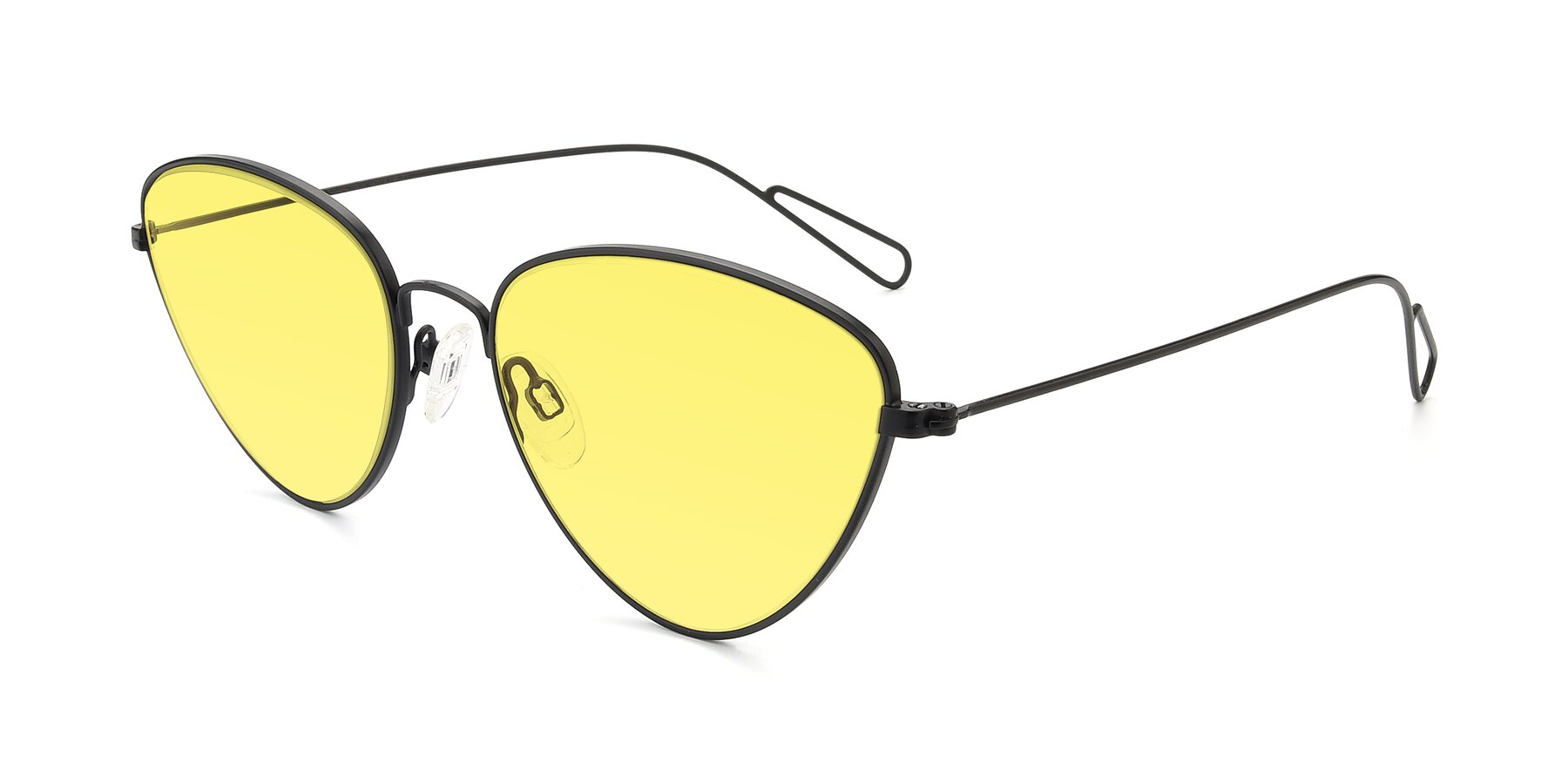 Angle of Butterfly Effect in Black with Medium Yellow Tinted Lenses