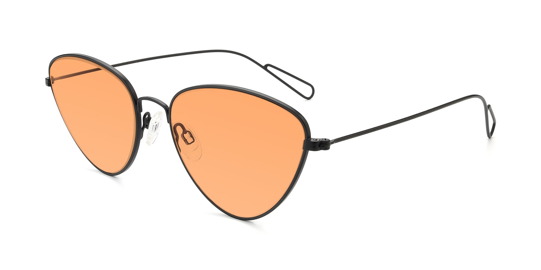 Angle of Butterfly Effect in Black with Medium Orange Tinted Lenses